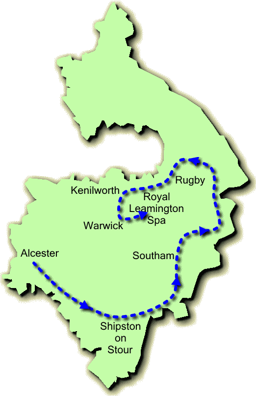 Outline map of the route
